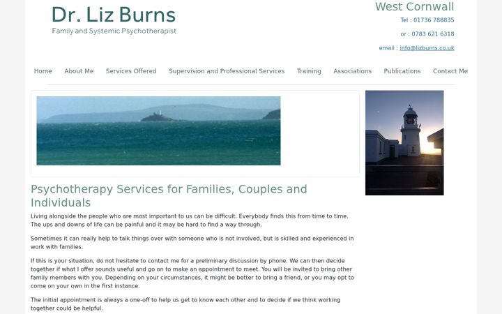 Screenshot of lizburns.co.uk