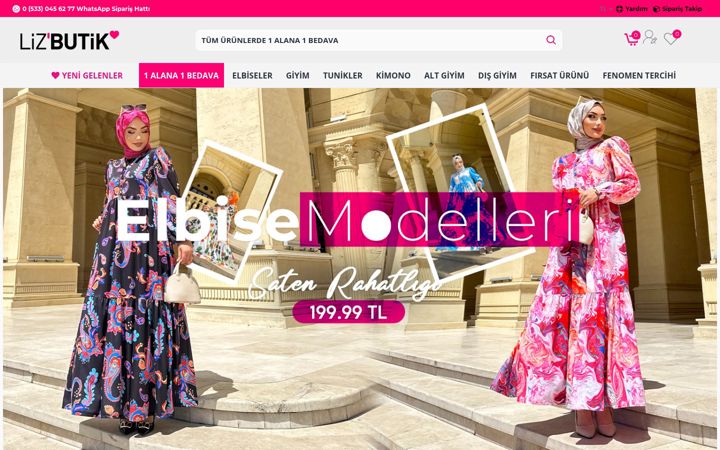 Screenshot of lizbutik.com