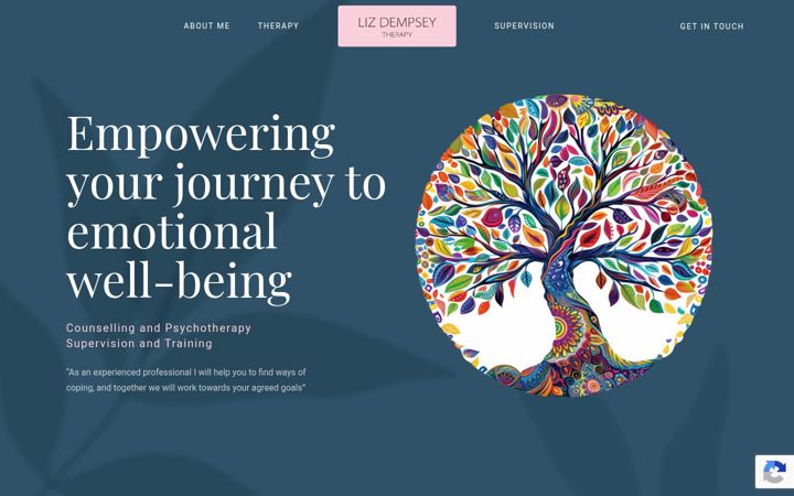 Screenshot of lizdempseytherapy.co.uk