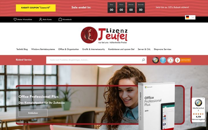 Screenshot of lizenzteufel.de