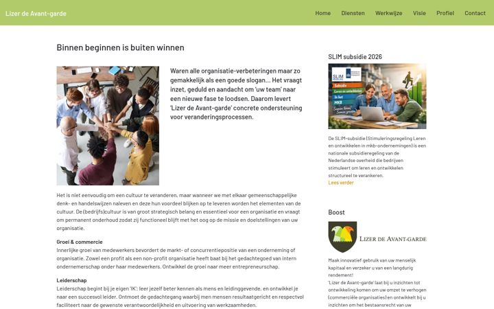Screenshot of lizerdeavantgarde.nl