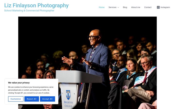 Screenshot of lizfinlaysonphotography.com