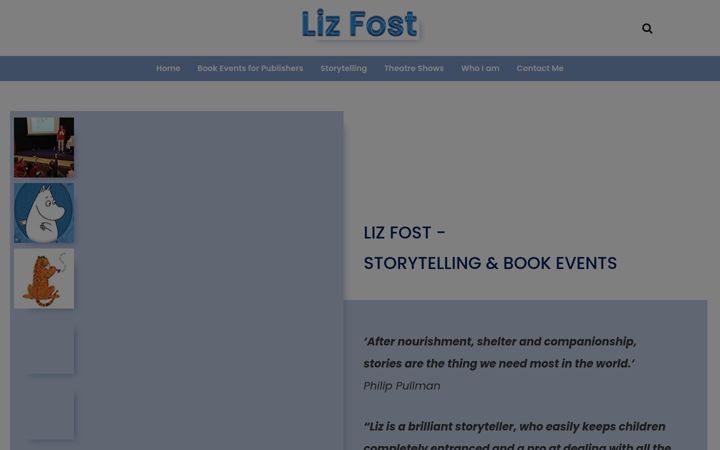 Screenshot of lizfoststoryteller.com