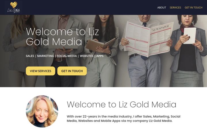 Screenshot of lizgold.co.uk