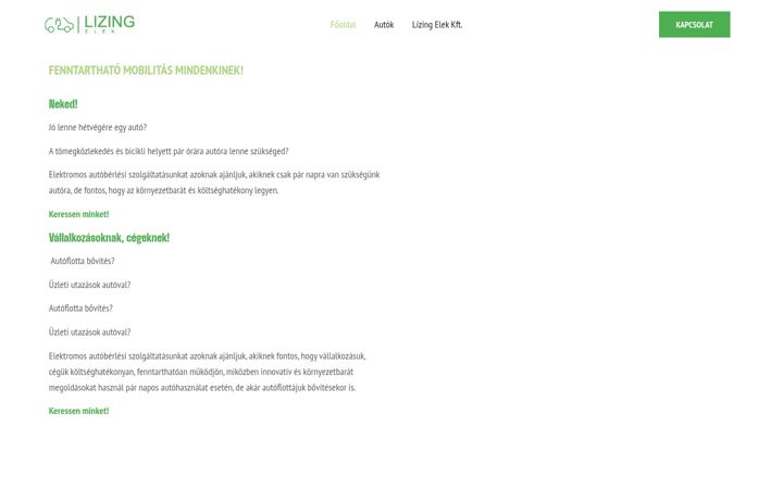 Screenshot του lizingelek.hu