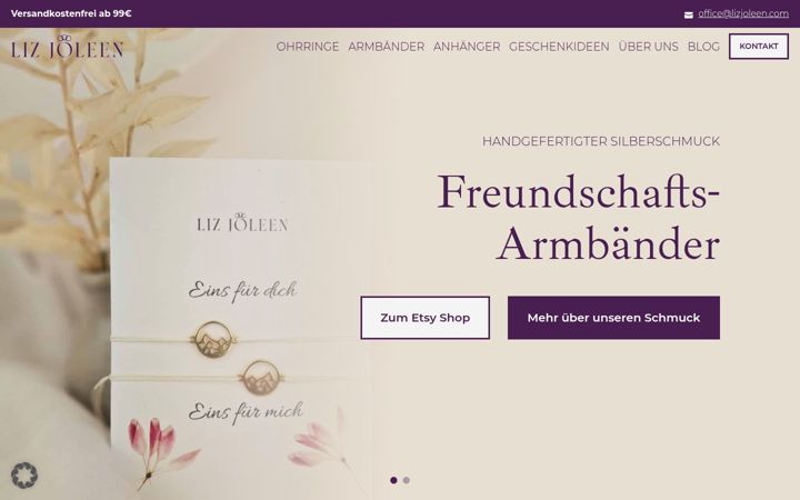 Screenshot of lizjoleen.com