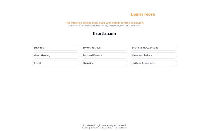 Screenshot of lizortiz.com