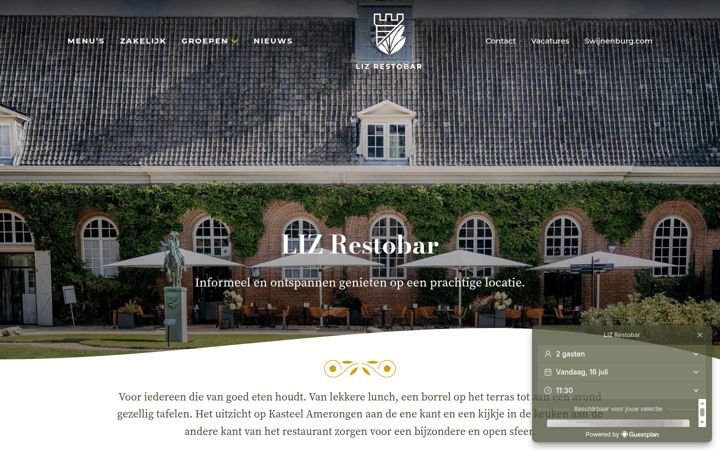Screenshot van lizrestobar.nl
