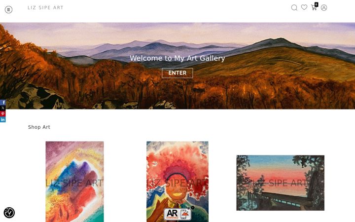 Screenshot of lizsipeart.com