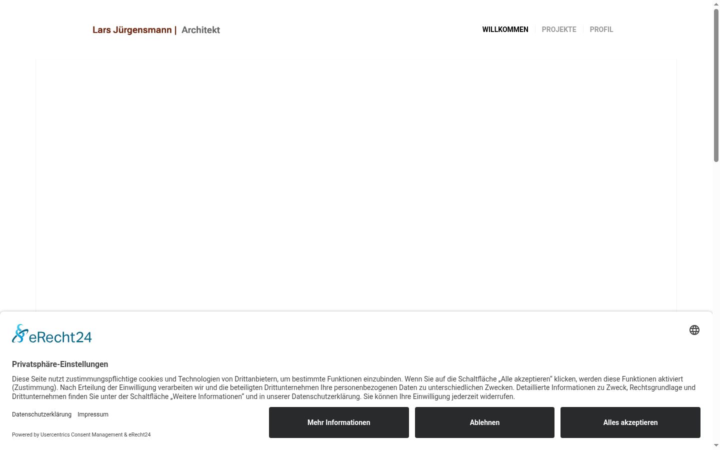 Screenshot del banner di consenso mostrato prima di qualsiasi interazione