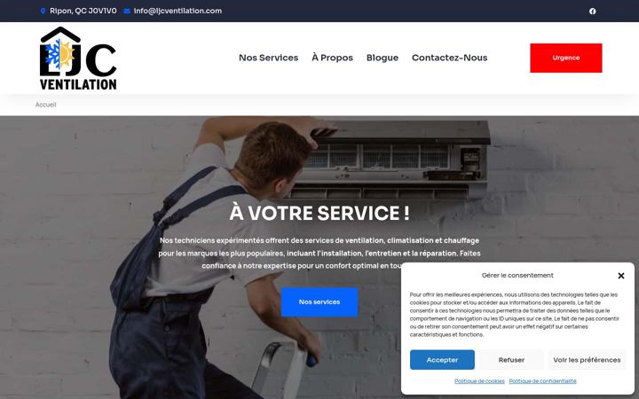 Screenshot of ljcventilation.com