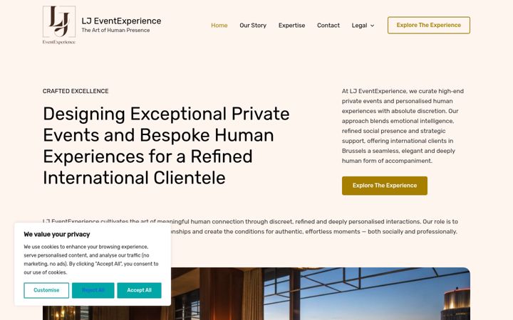 Screenshot of ljeventexperience.com