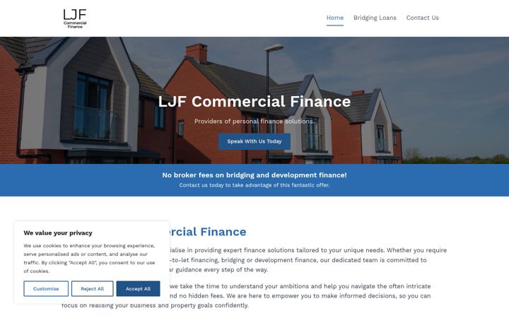 Screenshot of ljfcommercialfinance.co.uk