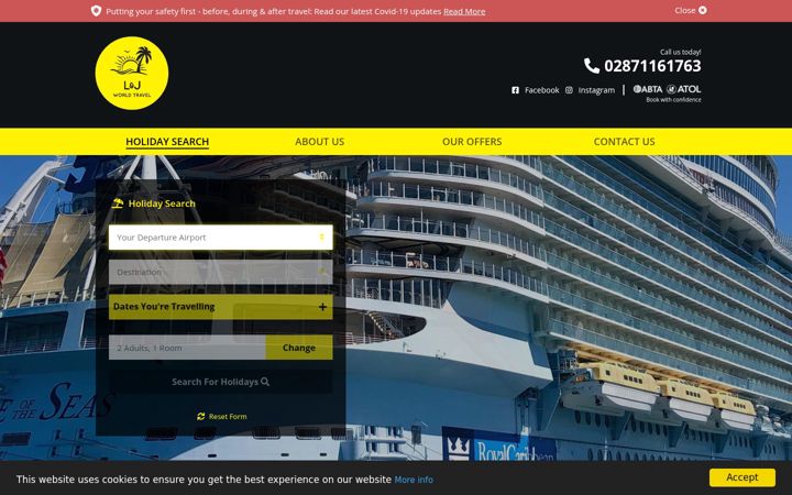 Screenshot of ljworldtravel.com