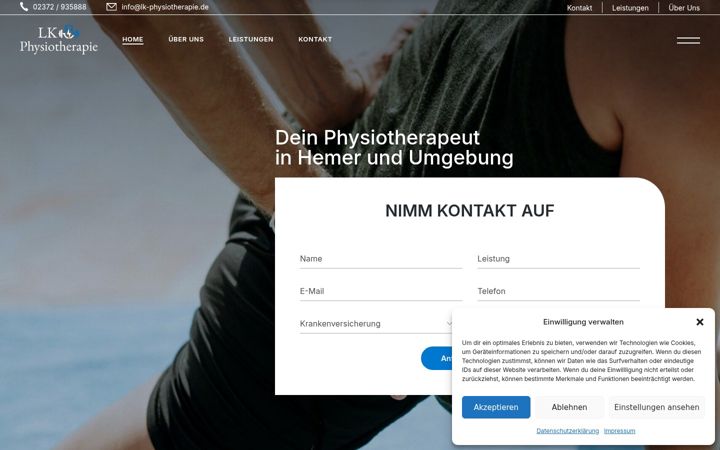 Screenshot of lk-physiotherapie.de