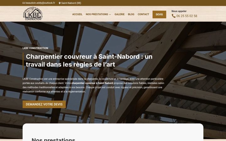 Screenshot of lkbe-construction.fr