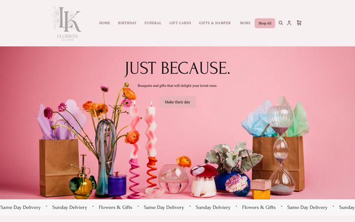 Skærmbillede af lkflorists.com