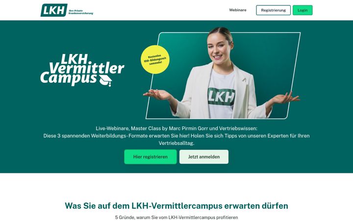 Screenshot of lkh-vermittlercampus.de