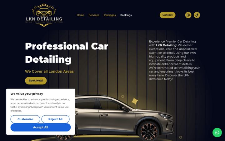 Screenshot of lkndetailing.co.uk