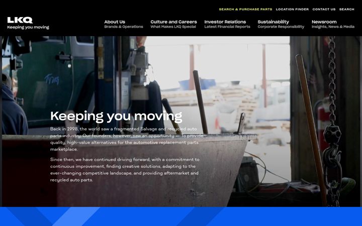 Screenshot of lkqcorp.com
