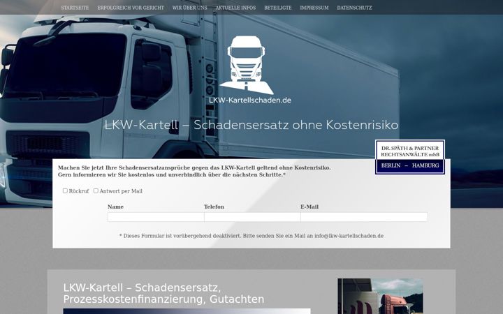 Screenshot of lkw-kartellschaden.de
