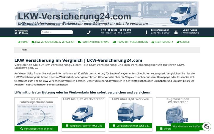 Screenshot of lkw-versicherung24.com