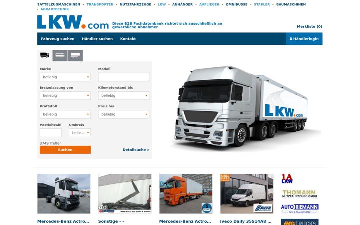 Screenshot of lkw.com