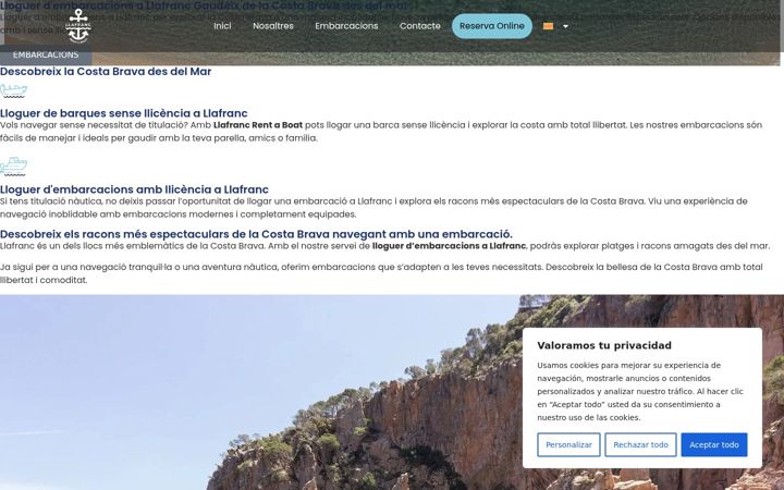 Screenshot of llafrancrentaboat.com