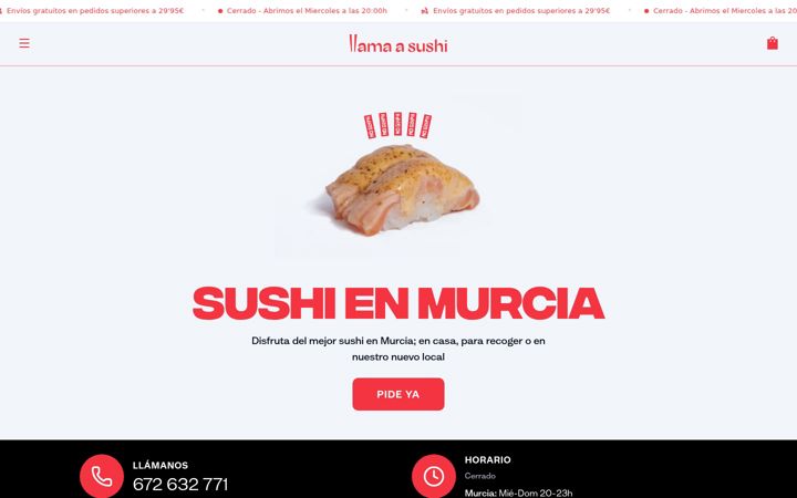 Screenshot of llamaasushi.com