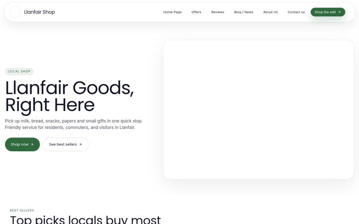 Screenshot of llanfairshop.co.uk
