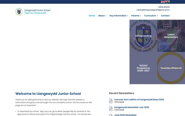 Screenshot of llangewydd.co.uk