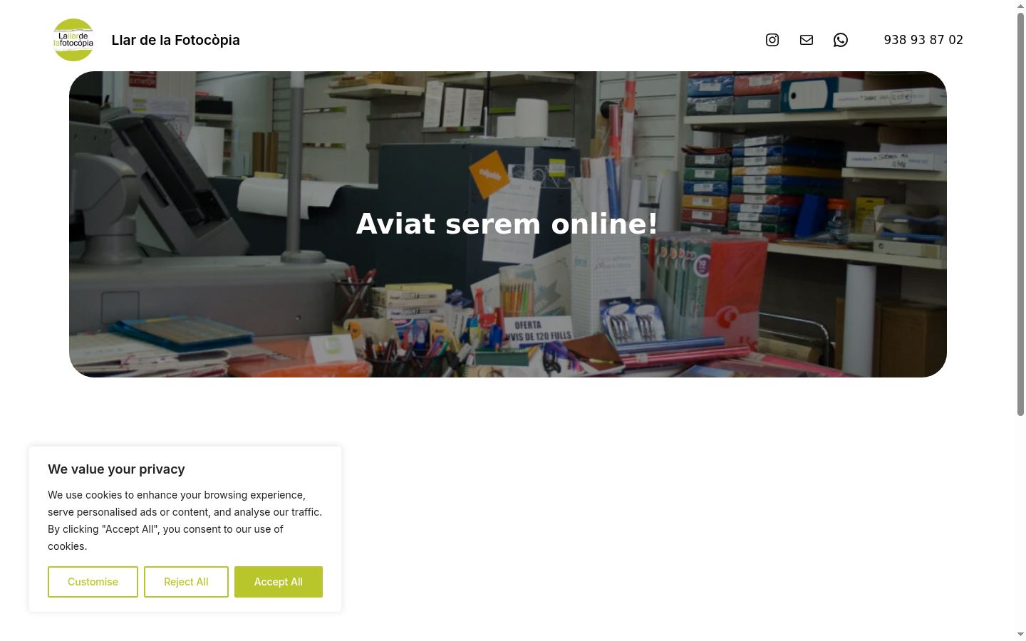 Screenshot tal-banner tal-kunsens muri qabel kwalunkwe interazzjoni