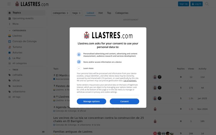 Screenshot of llastres.com