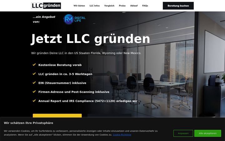 Screenshot of llcgruenden.com