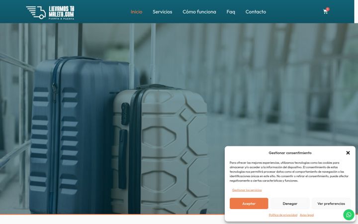 Screenshot of llevamostumaleta.com