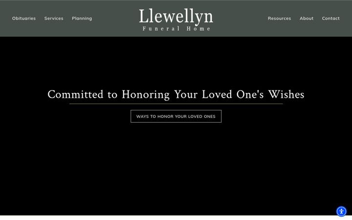 Screenshot of llewellynfuneral.com