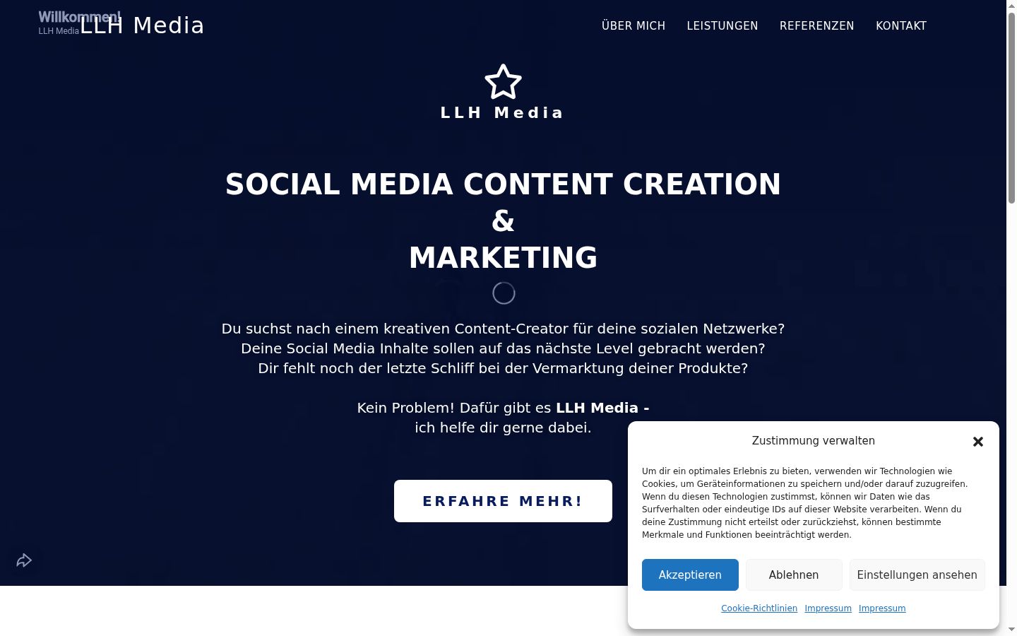Screenshot del banner di consenso mostrato prima di qualsiasi interazione