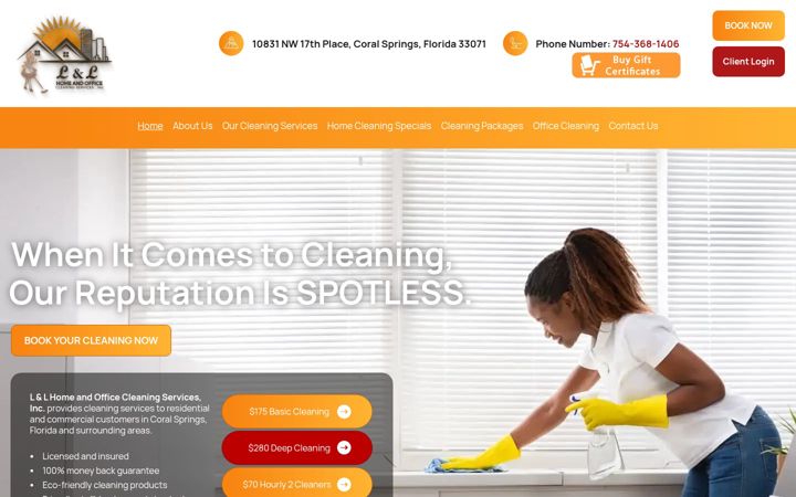 Screenshot of llhomecleaningservices.com