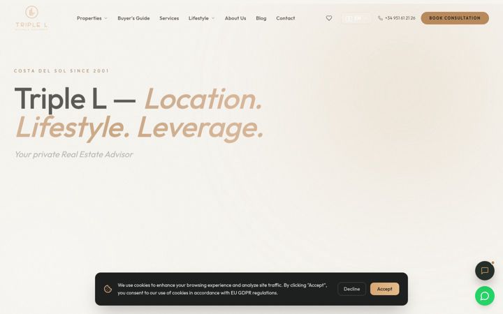 Screenshot of lll-estates.com