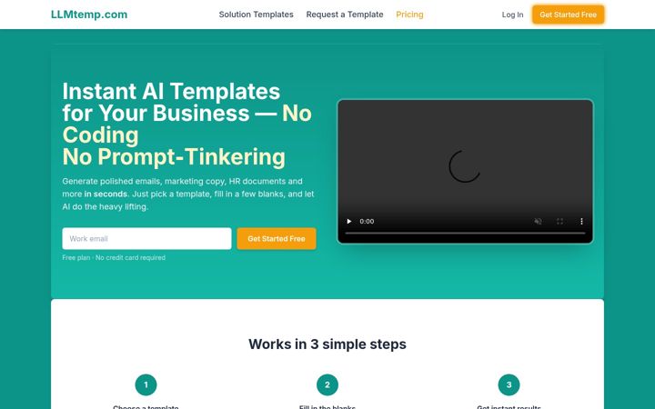 Screenshot of llmtemp.com