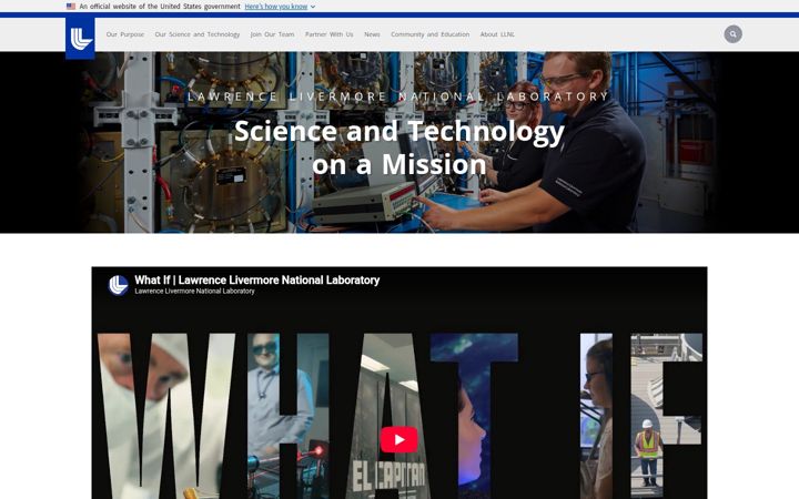 Screenshot ta' llnl.gov