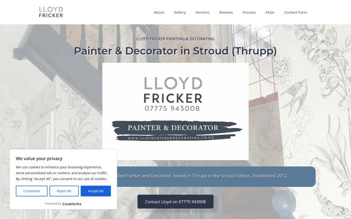 Screenshot of lloydfrickerdecorating.co.uk