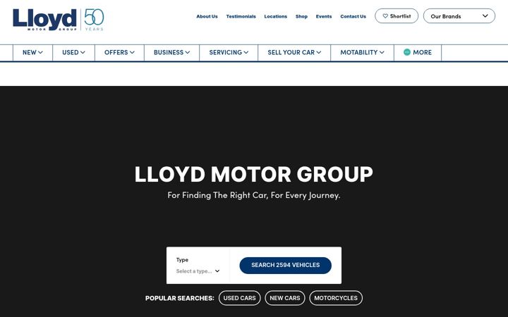 Screenshot of lloydmotorgroup.com