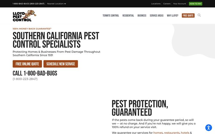 Screenshot of lloydpest.com