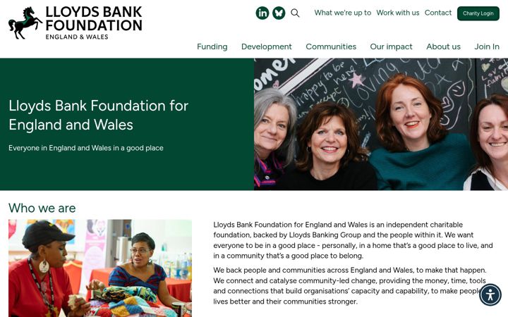 Screenshot of lloydsbankfoundation.org.uk