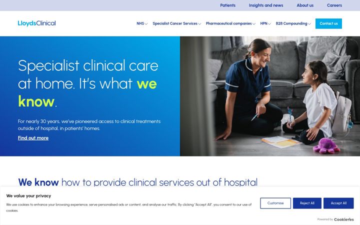 Screenshot of lloydsclinical.com