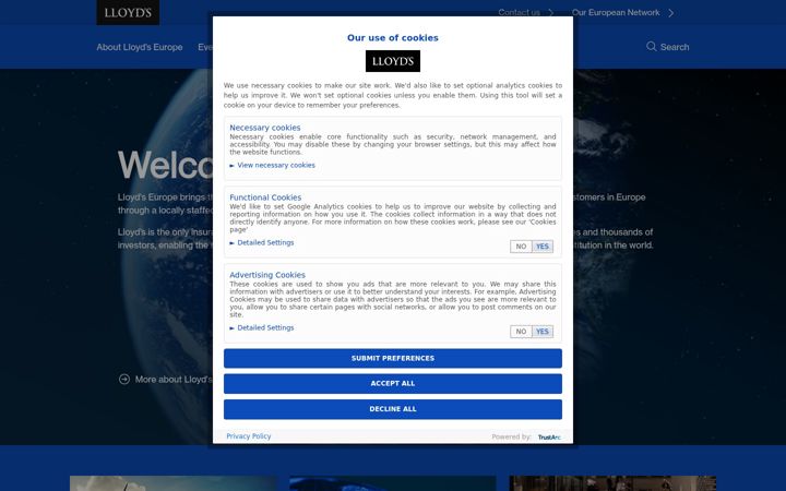 Screenshot of lloydseurope.com