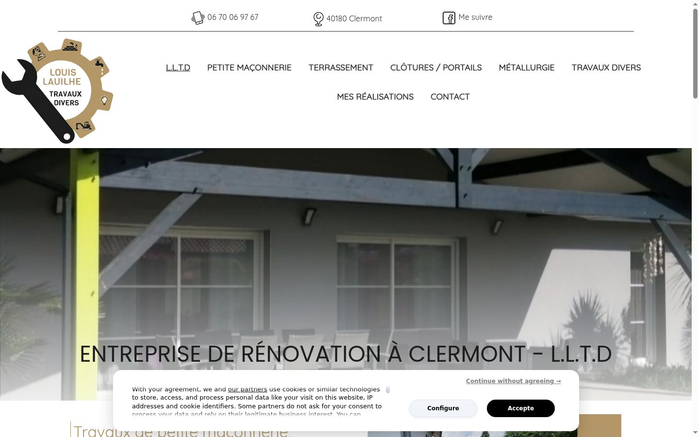 Screenshot of the consent banner shown before any interaction