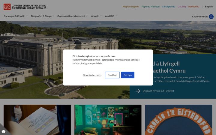 Screenshot of llyfrgell.cymru