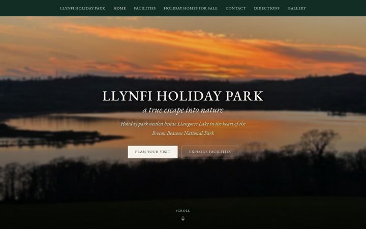Screenshot of llynfiholidaypark.co.uk